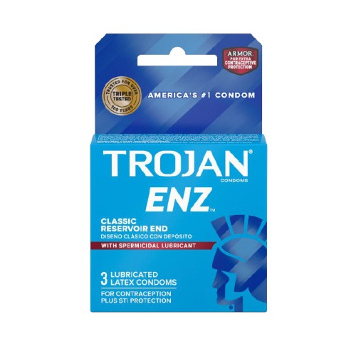 Trojan-Enz Spermicidal Lubricant Condoms - 3-Pack