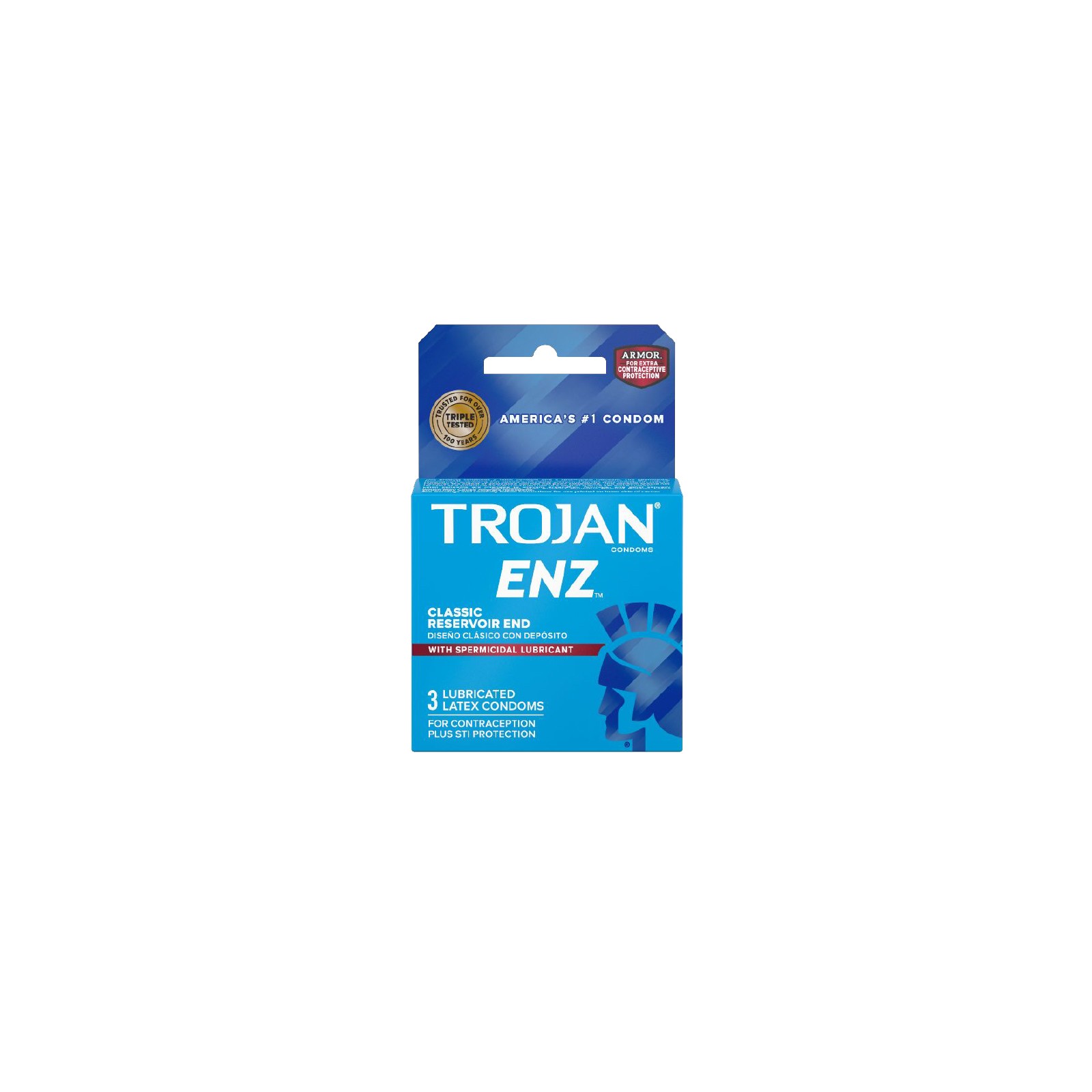 Trojan-Enz Spermicidal Lubricant Condoms - 3-Pack