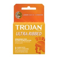 Trojan Ultra Ribbed Lubricated Condoms