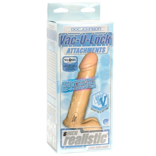 Vac-U-Lock 6 Inch Realistic Cock