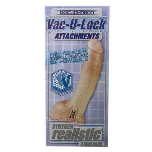 Dildo Realista Vac-U-Lock Stryker Blanco