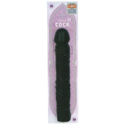 Dildo Clásico de 10in. Negro - Placer Realista y Poderoso