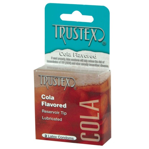 Condones con Sabor a Cola Trustex - Paquete de 3 Para Momentos Dulces