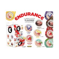 Display de Condones Lubricados con Sabor Endurance para Intimidad