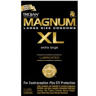 Condones Trojan Magnum XL Lubricados Paquete de 12