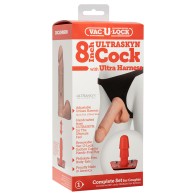 Vac-U-Lock 8 Inch ULTRASKYN Cock with Ultra Harness