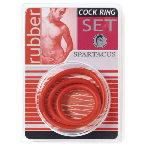 Conjunto de Anillos para el Pene Spartacus Rojo