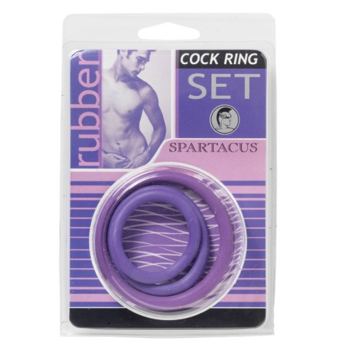 Spartacus Cock Ring Set Three Rings Purple