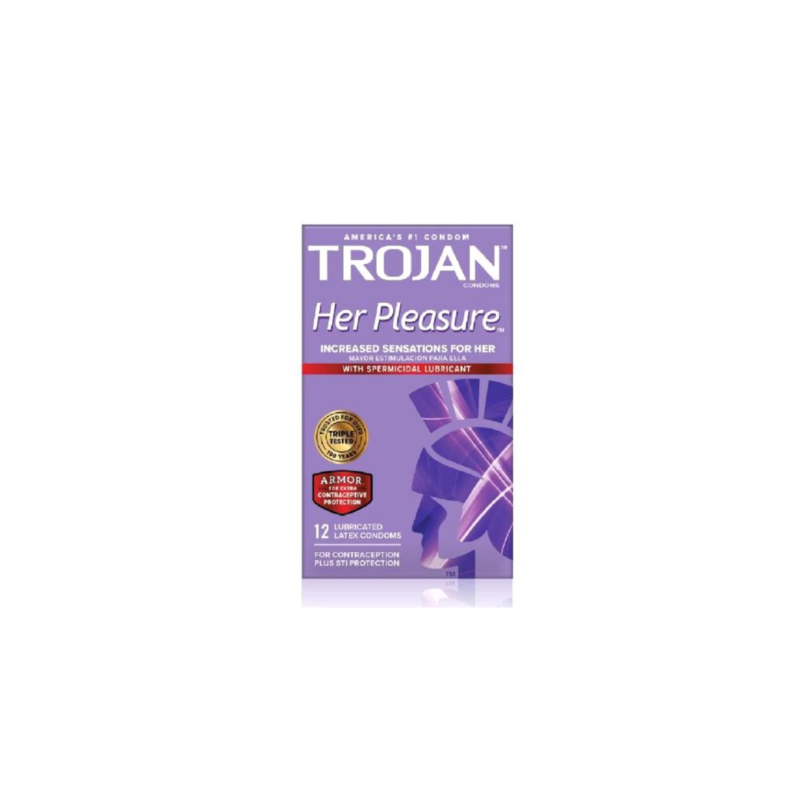 Condones Trojan Her Pleasure Lubricated Latex - Paquete de 12