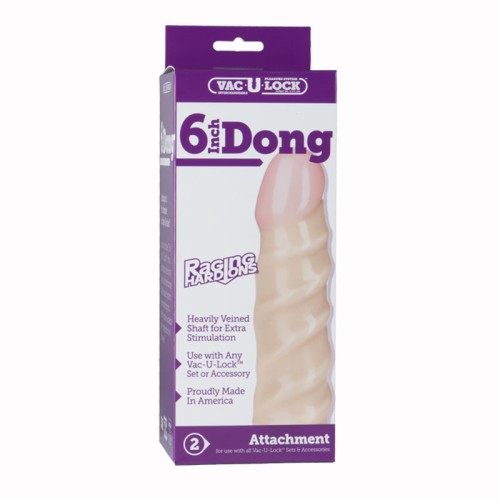 Vac-U-Lock 6 Inch Dong Raging Hard-Ons White