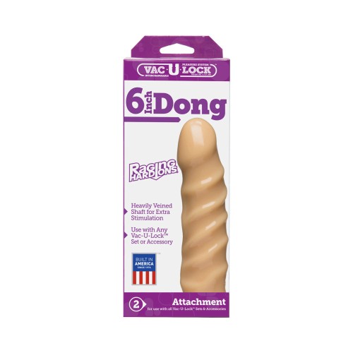 Vac-U-Lock - Dong de 6 Pulgadas - Raging Hard-Ons Blanco