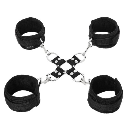 Sportsheets 5-Piece Adjustable Hog Tie & Cuff Set Black