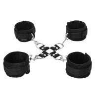 Sportsheets 5-Piece Adjustable Hog Tie & Cuff Set Black