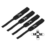 Sportsheets 5-Piece Adjustable Hog Tie & Cuff Set Black