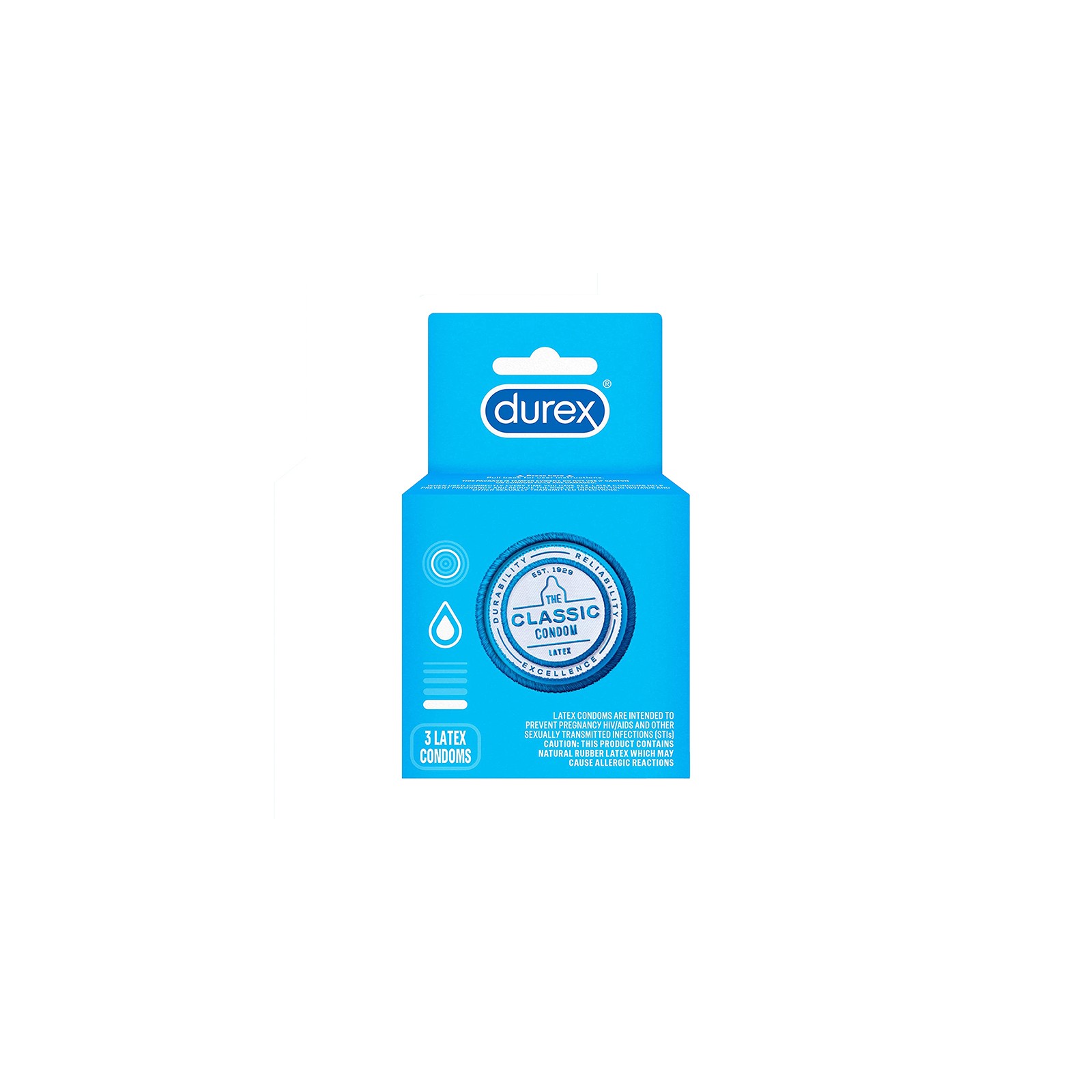 Preservativos Lubricados Durex Clásico - 3 Pack