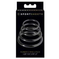 Paquete de 4 Anillos de Goma Sportsheets Negro