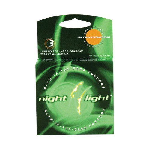 Condones Brillantes en la Oscuridad Night Light Paquete de 3