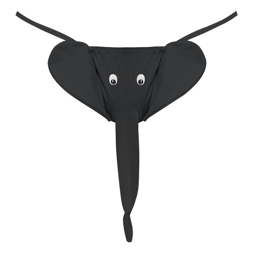 Male Power Squeaker G-String Elefante Negro