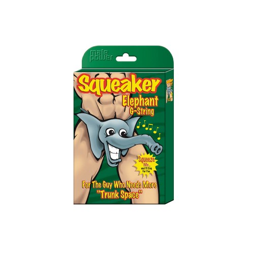 Male Power Squeaker G-String Elefante Negro