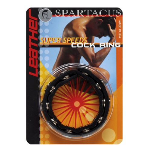 Spartacus Super Speed Leather Cock Ring - Enhance Pleasure