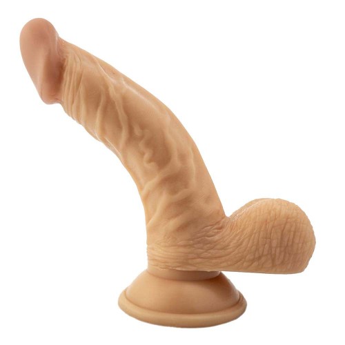 Dong Curvado de 6.5 in. All American Whoppers con Testículos - Beige