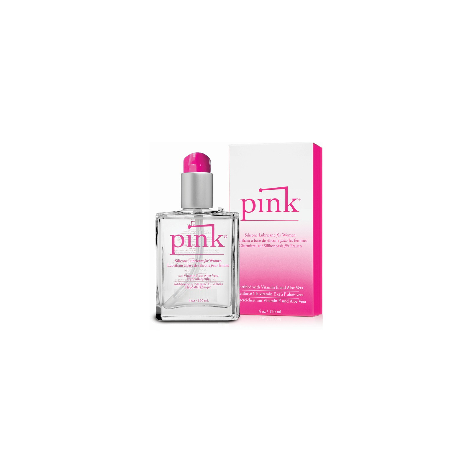 Pink Silicone Lubricant Infused with Vitamin E