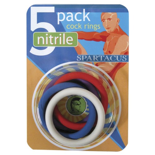 Aros para el pene Spartacus Nitrile 5 unidades