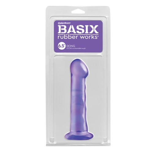 Pipedream Basix 6.5 in. Dong with Suction Cup Purple