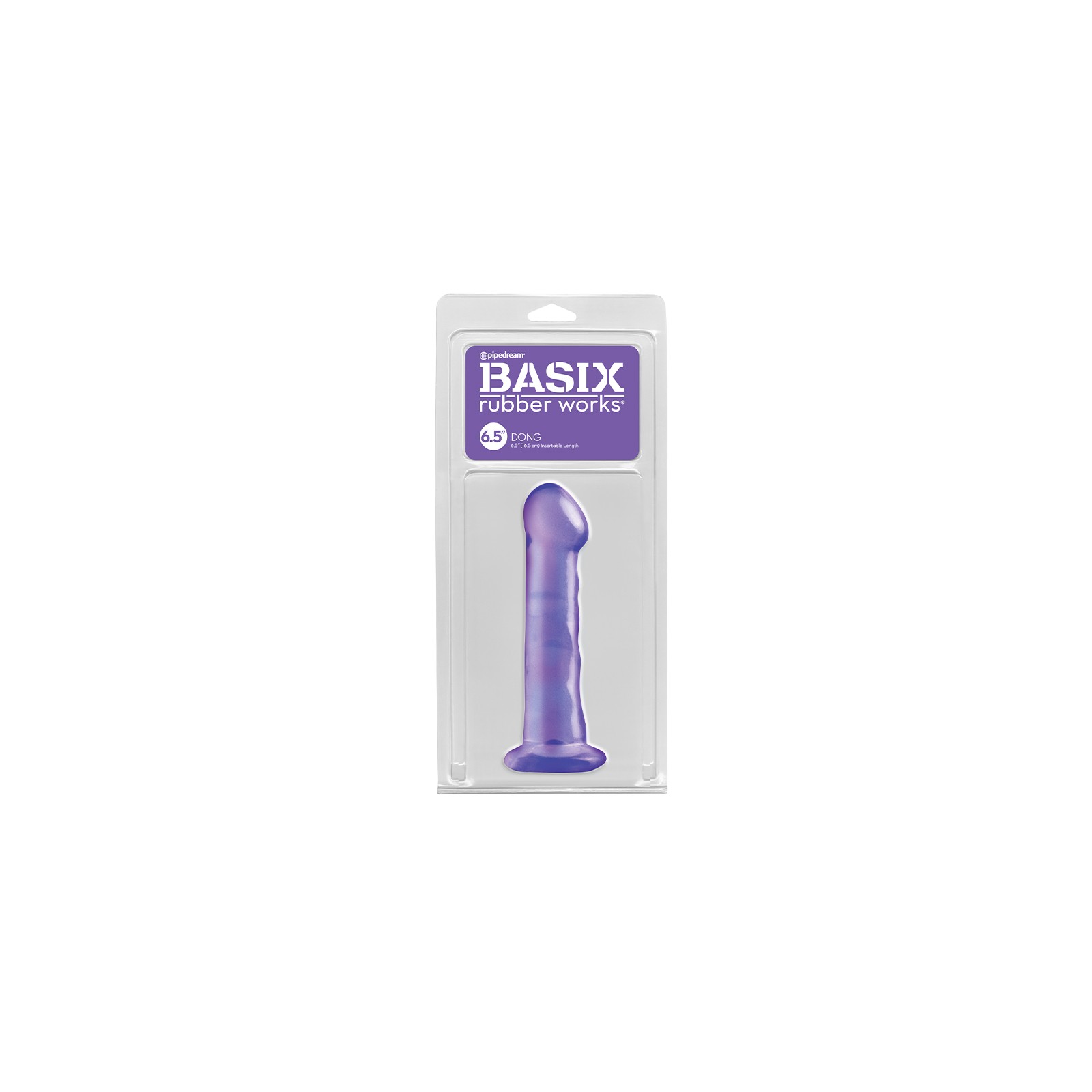 Pipedream Basix 6.5 in. Dong with Suction Cup Purple