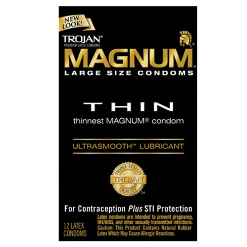 Trojan Magnum Thin Large Size Condoms 12-Pack