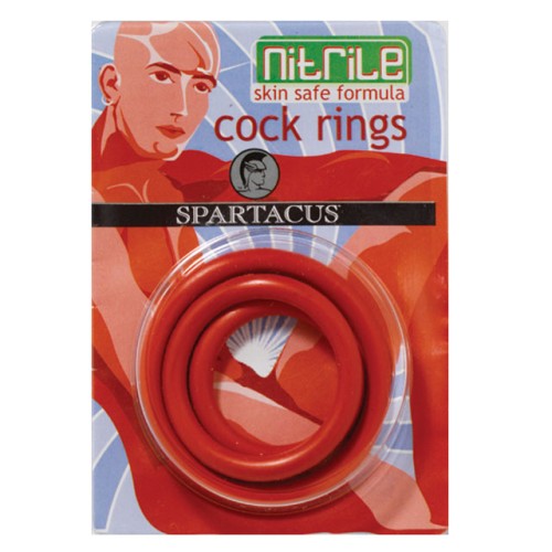 Nitrile Cock Ring Set Red (3-pack)