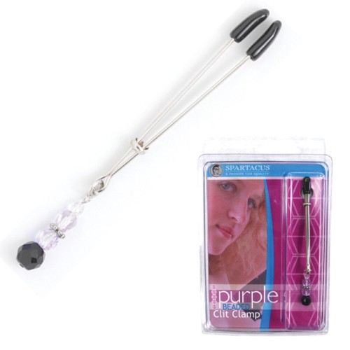 Tweezer Clit Clamp with Purple Bead - Sensational Play