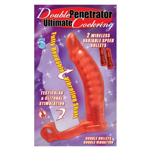 Double Penetrator Bendable C-Ring - Red