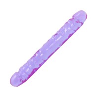 Crystal Jellies Double Dong Jr. 12in Purple - Great for Double Penetration