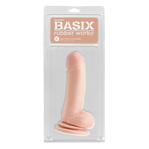 Pipedream Basix Rubber Works 8 in. Suction Cup Dong Beige