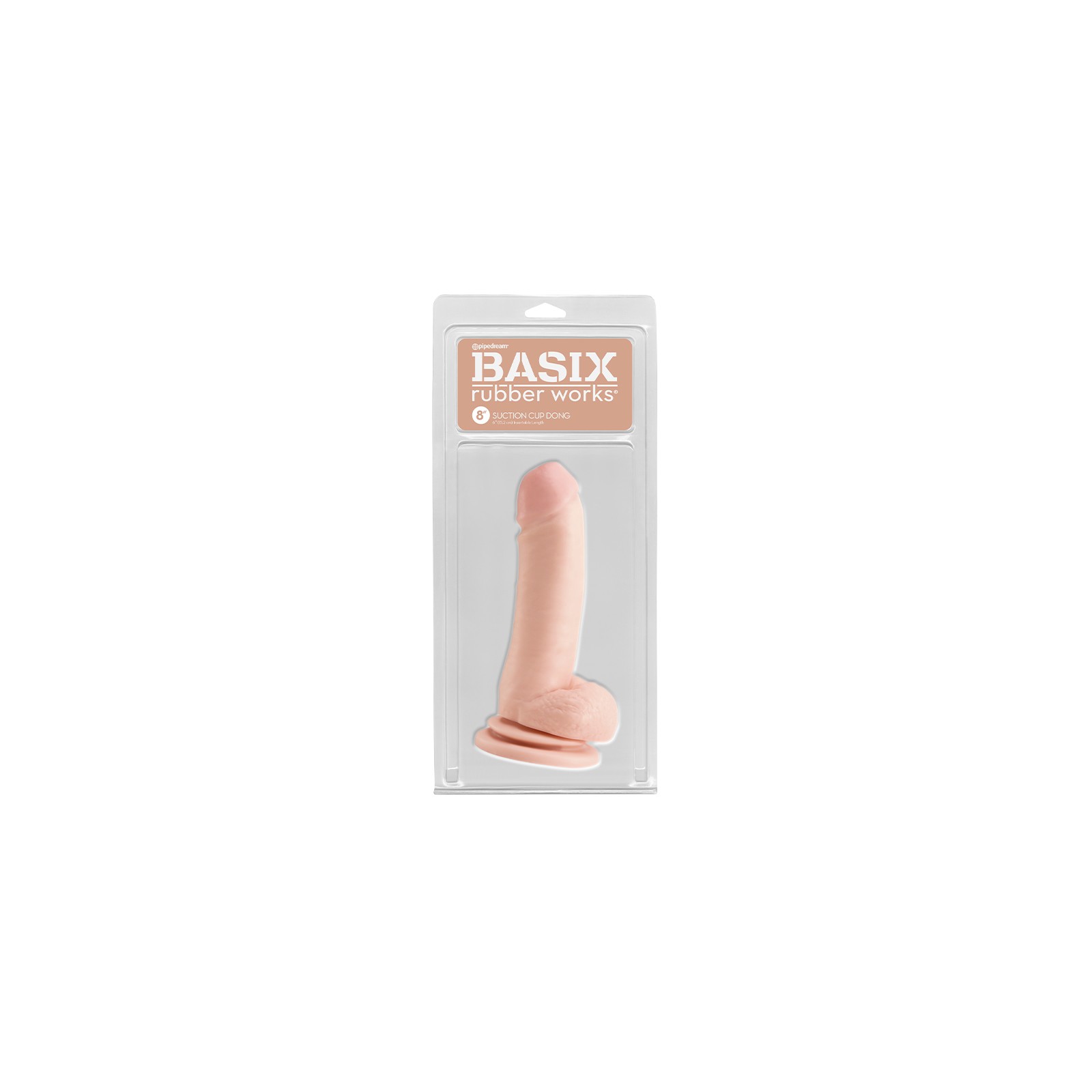 Pipedream Basix Rubber Works 8 in. Suction Cup Dong Beige