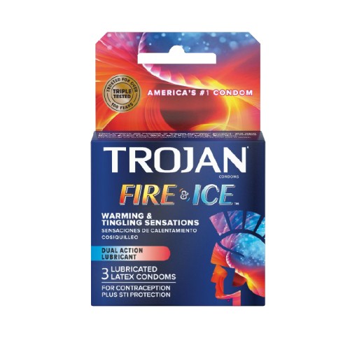 Trojan Fire Ice Condones - Placer Sensacional