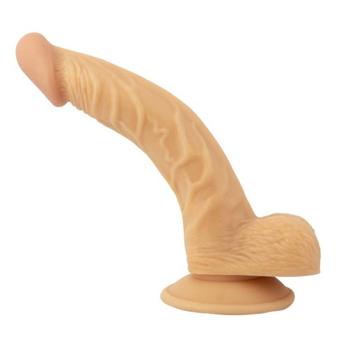 All American Whoppers 8 inch Curved Dong with Balls Beige