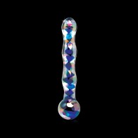 Dildo de Vidrio Ondulado No. 8 Icicles Azul/Transparente 7 in