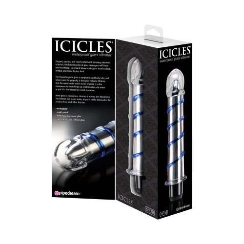 Pipedream Icicles No. 20 Ribbed Vibrating Glass Dildo 7.5