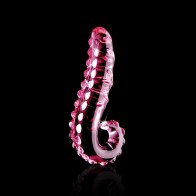 Dildo de Vidrio Pipedream Icicles No. 24 con Mango Rosa