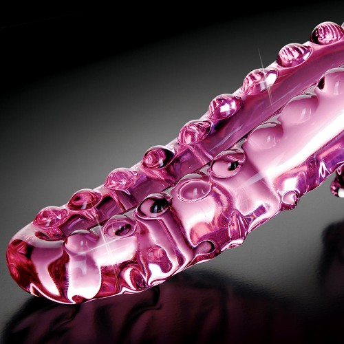 Dildo de Vidrio Pipedream Icicles No. 24 con Mango Rosa