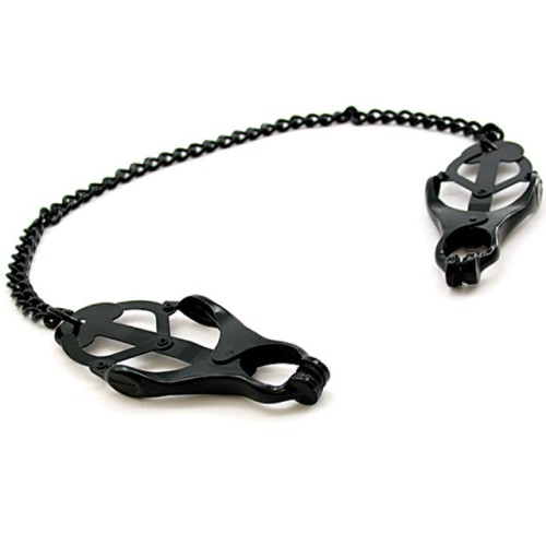 H2H Black Nipple Clamps with Chain for Intense Pleasure