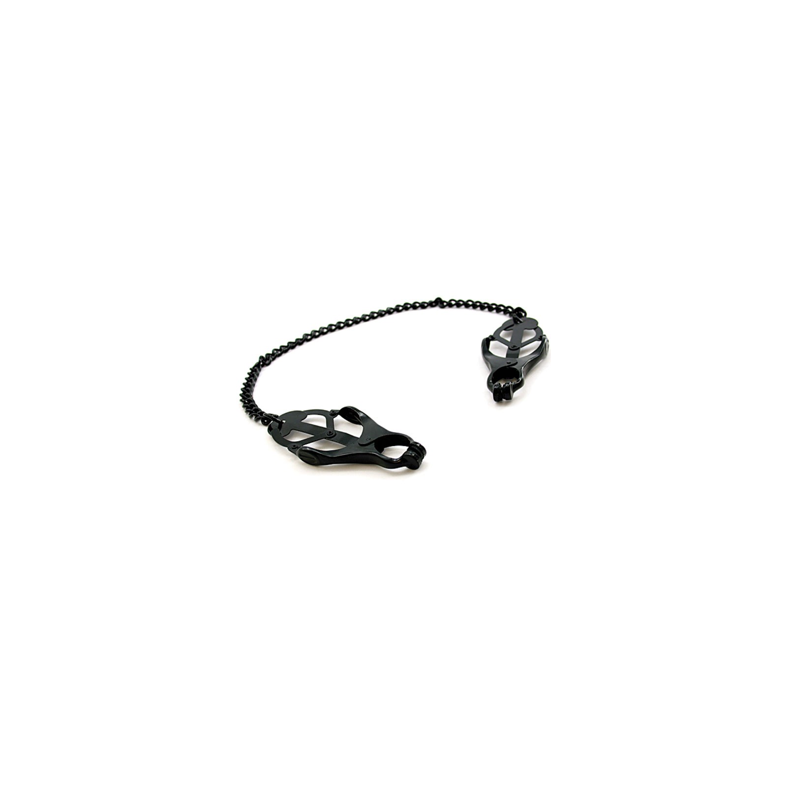 H2H Black Nipple Clamps with Chain for Intense Pleasure