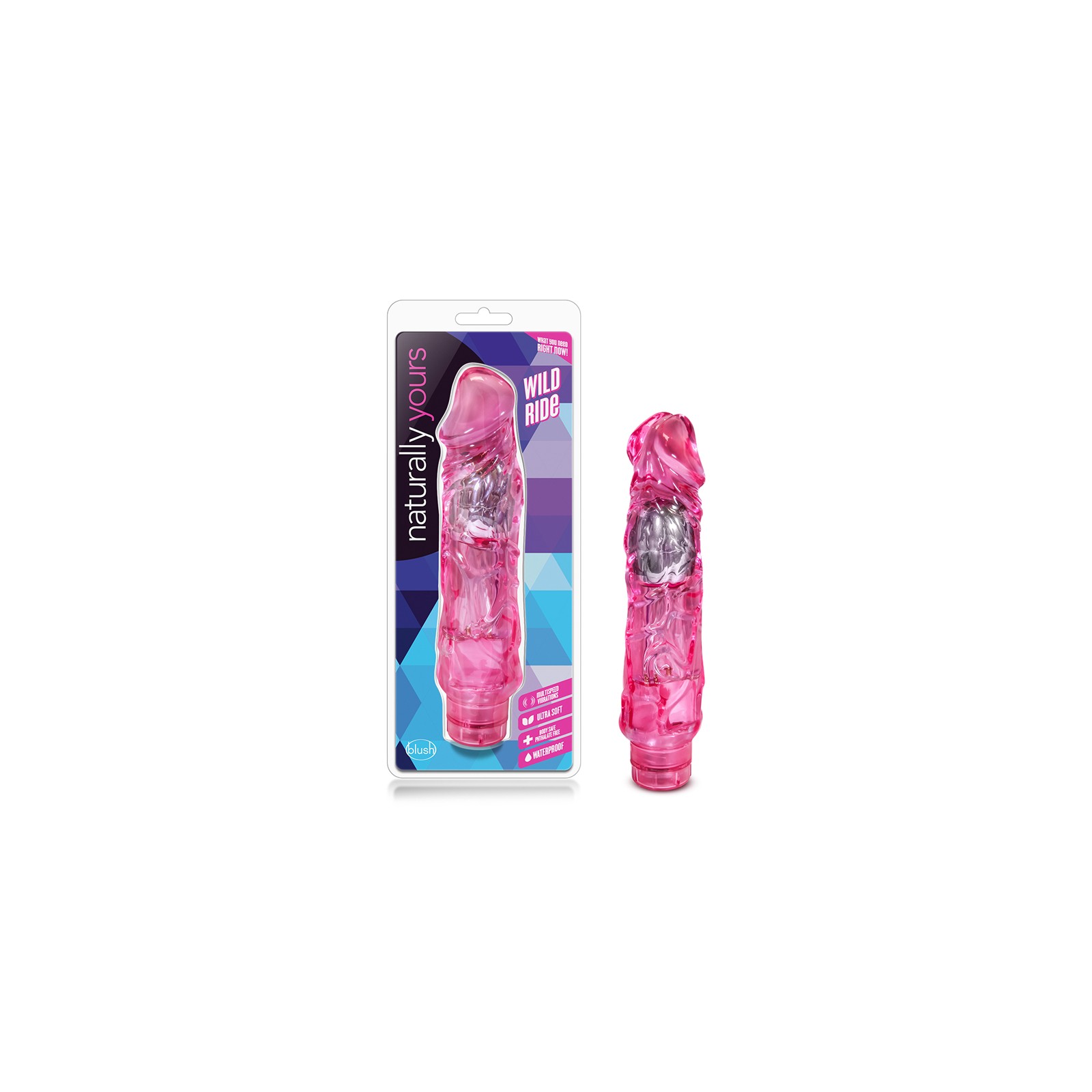 Naturally Yours Wild Ride Dildo Vibrador Realista Rosa