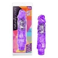 Naturally Yours Wild Ride Dildo Vibrador Realista de 9 in. Púrpura