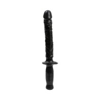 The Manhandler Black PVC 14.5 inch Dildo with Handle