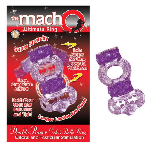 Macho 2X Power Vibrating Ring - Purple