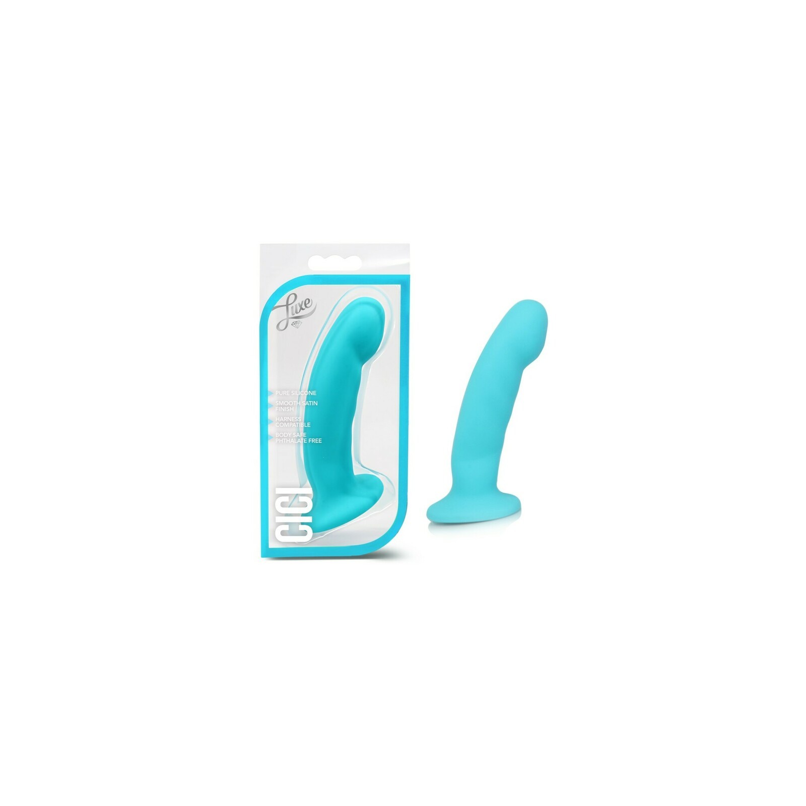 Luxe Cici Dildo Curvado de Silicona de 6.5 in. para Estimulación del Punto G y P