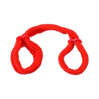 Pipedream Silk Rope Love Cuffs Red for Beginners